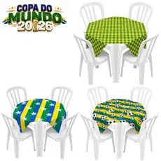 Kit 5 a 10 Toalhas de Mesa Copa do Mundo 2026 Fifa Decoração Brasil Estampado 70x70cm
