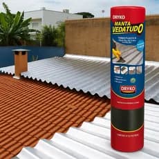 Dryko Fita Asfáltica Alumínio Vedatudo 90cm x 10m Impermeabilizante Para Telhados e Calhas
