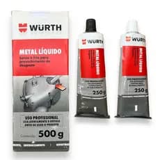 Solda Metal Liquido Cola Epoxi Ferro Aço Inox 500g Wurth
