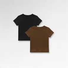 Kit 2 Baby Tee Feminina Casual - Blusa Fit Manga Curta Blusa Basica