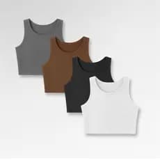 Kit 4 Cropped Basico Fitness Feminino | Top Suplex Confortável e Estiloso