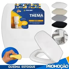 Assento Sanitário Tampa Vaso Almofadado Retangular Quadrado Thema Incepa 1.6gpf/6lpf