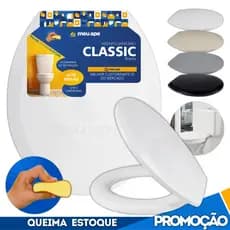 Assento Sanitário Almofadado Tampa Vaso Classic Oval Universal Redondo Deca Celite Icasa Incepa