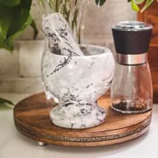Pilão em Mármore com Socador Bon Gourmet