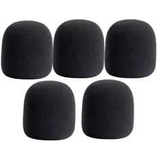 Kit 5 Espumas Protetora Universal Para Microfone - Condensador Pop - Modelo SM58 - Com e Sem Fio - PRETAS