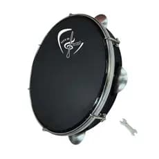 Pandeiro Profissional Pele Preta Abs 10 pol. - 6 Pares de Platinelas WBS