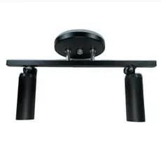 Trilho tubinho Duplo Preto ( 2 lampadas)