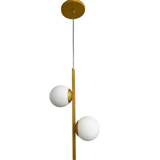 Pendente Globinho Duplo Dourado (Fio 02 mt)