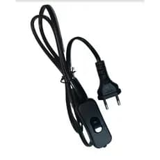 Kit 20 Rabicho/Cordão de Abajur 1,20 cm com Interruptor Preto