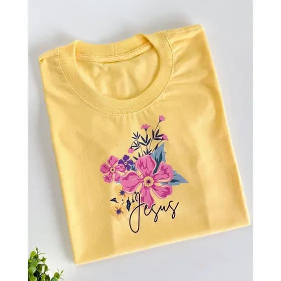 Tshirt Feminina Blusa Algodão de Alto Acabamento