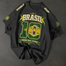 Camiseta Brasil 10 Lendas Copa Treino Seleção Brasileira Torcedor Futebol Streetwear/ Unissex/