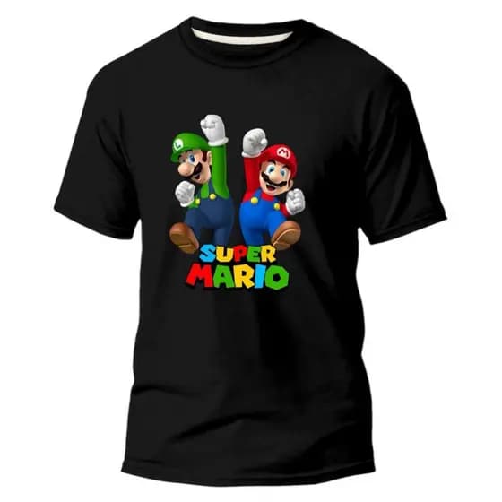 Camiseta Camisa Super Mario Game Personagem Unissex Filme Desenho