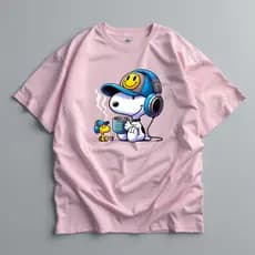 Camiseta Snoopy bone  Algodao Confortavel Ideal Para Presente De Amigo
