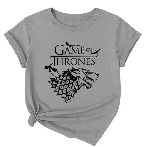 camisa feminina T-Shirt Roupa Algodão Casual Game Of Thrones Série Seriado Lobo