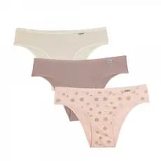 Kit 03 Calcinhas Biquíni Em Cotton - DelRio