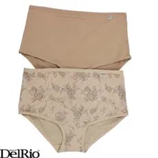 Kit 2 Calcinhas DelRio Adulto Cintura Alta Em Microfibra