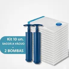 Kit 10 Sacos À Vácuo Organizador + Bomba Tamanho Grande Viagem Roupa Edredom