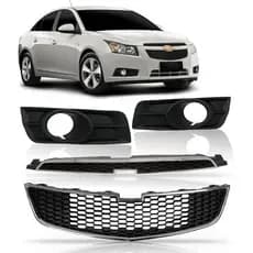 Kit Grade Cruze Superior Com Inferior Com Par Molduras Milha