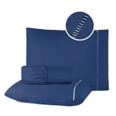 Kit Jogo de Lençol Cama Box Micropercal 400 Fios Ponto Palito