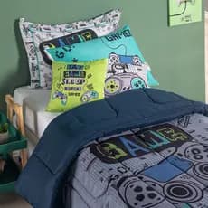 EDREDOM KIT SOLTEIRO 400 FIOS MICROPERCAL JOGO DE CAMA GAMER ALTA QUALIDADE