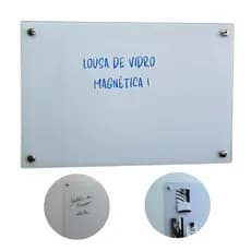 Lousa de Vidro Magnética - 60x40cm Quadro de vidro magnético branco ou preto
