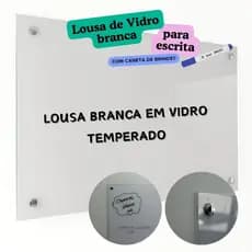 Lousa de vidro 50x30 cm para escrita branca ou incolor com caneta de brinde quadro branco de vidro