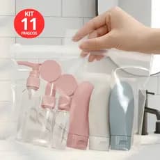 Kit Viagem com 11 frascos Conjunto Multifuncional Peças Creme Cosméticos  Organizador Shampoo, condicionador, cremes