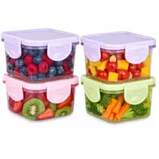 Kit 4 Potes Mini Congelar Papinha Tampa Hermética Bebê Freezer Microondas Potinho Ventosa Silicone