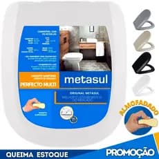 Assento Sanitário Tampa Vaso Almofadado Quadrado Retangular Icasa Sabatini 6LPF Multi Metasul