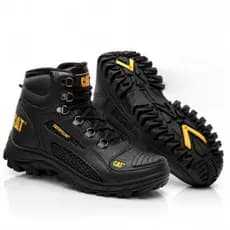Coturno Bota Caterpillar Masculina Impermeável Palmilha Ortopédica Couro Solado Antiderrapante