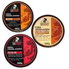 Cera para Pentear Modeladora Caramelo, Incolor e Matte 150g - LGN Barber (uso masculino)