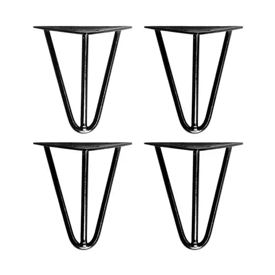Kit 4 Pés De Ferro 25cm Hairpin Leg Mesa Centro Rack Puff