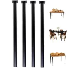Kit 4 Unidades Pés Tubular 90cm Mesa Cannes Redondo Hairpin Legs Preto Reforçados