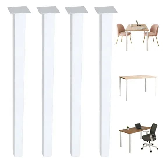 Kit 4 Pé Industrial Cannes Slim 70cm Branco Mesa De Jantar Estudo