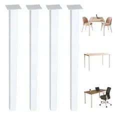 Kit 4 Pé Industrial Cannes Slim 70cm Branco Mesa De Jantar Estudo