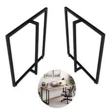 Kit 2 Base T Hairpin Legs Mesa De Jantar Home Office DIY 75x48cm Preto Original Baruque