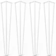 Kit 4 Pés Hairpin Legs 75cm Branco Aço Maciço Mesa de Jantar