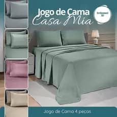 Jogo de Cama Acetinado 4 peças Embossed Casa Mia  - Toque Macio Com Relevo Acetinado