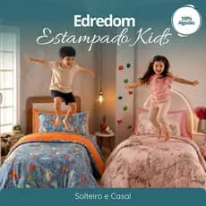 Edredom Infantil Solteiro Malha 100% Algodão Estampado - Menino e Menina