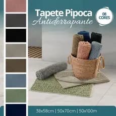 Kit Tapete Banheiro 38x58cm |50x100m |50x70cm Antiderrapante Pipoca Popcorn Várias Cores Macio