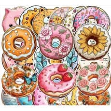 Conjunto de 50 Adesivos Fofos de Dunnets e Gatinhos