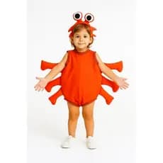 FANTASIA CARANGUEJO INFANTIL,  Fantasia tema fundo do mar,  figurino teatral a pequena sereia, roupa de caranguejo