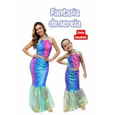 Fantasia de sereia infantil ao adulto Plus size, roupa de sereia com calda, ariel, fantasia pequena sereia