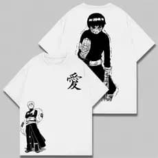 Camiseta Gaara x Rock Lee Luta Naruto Mangá Anime Streetwear Camisa Unissex