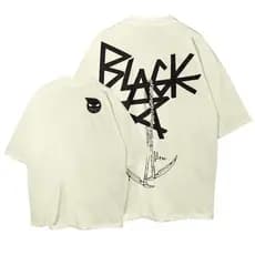 Camiseta Oversized Soul Eater Blackstar Chain Scythe Foice Anime Streetwear Camisa Unissex