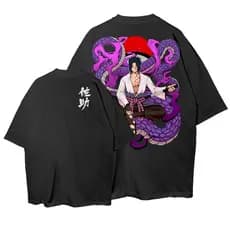 Camiseta Masculina Algodão Sasuke Aoda Snake Anime Streetwear Unissex