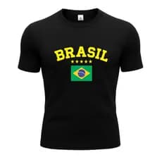 Camiseta Brasil Bandeira Estampada Unissex Masculina Feminina 100% Algodão BARBOSA SHIRTS