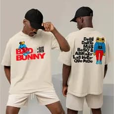Camiseta Unissex Cantor Bad Bunny Debí Estampa em 4k Graphic