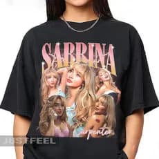 Camiseta Sabrina Carpenter T-shirt Unissex Algodão 90's Vintage 100%