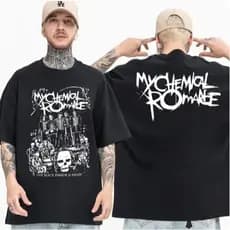 Camiseta Unissex Algodão My Chemical Romance, Mcr Dead, Preto, Punk, Emo, Rock Band